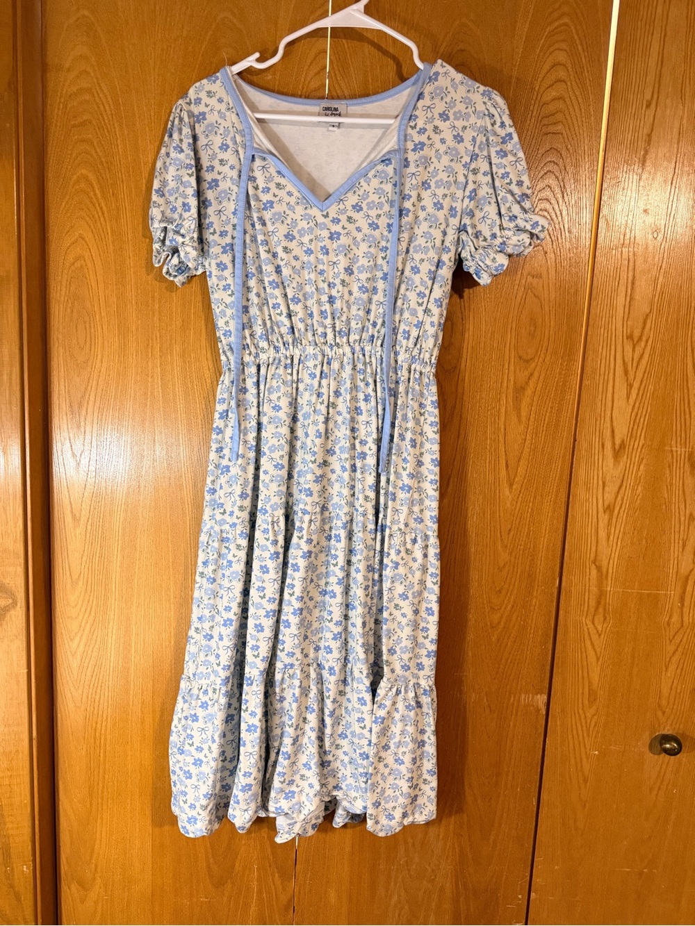 Carolina Smock Co. Mayah Blue Floral Mommy & Me Matching Dress Set